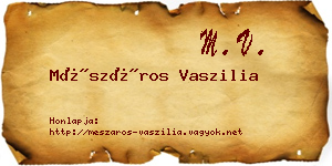 Mészáros Vaszilia névjegykártya